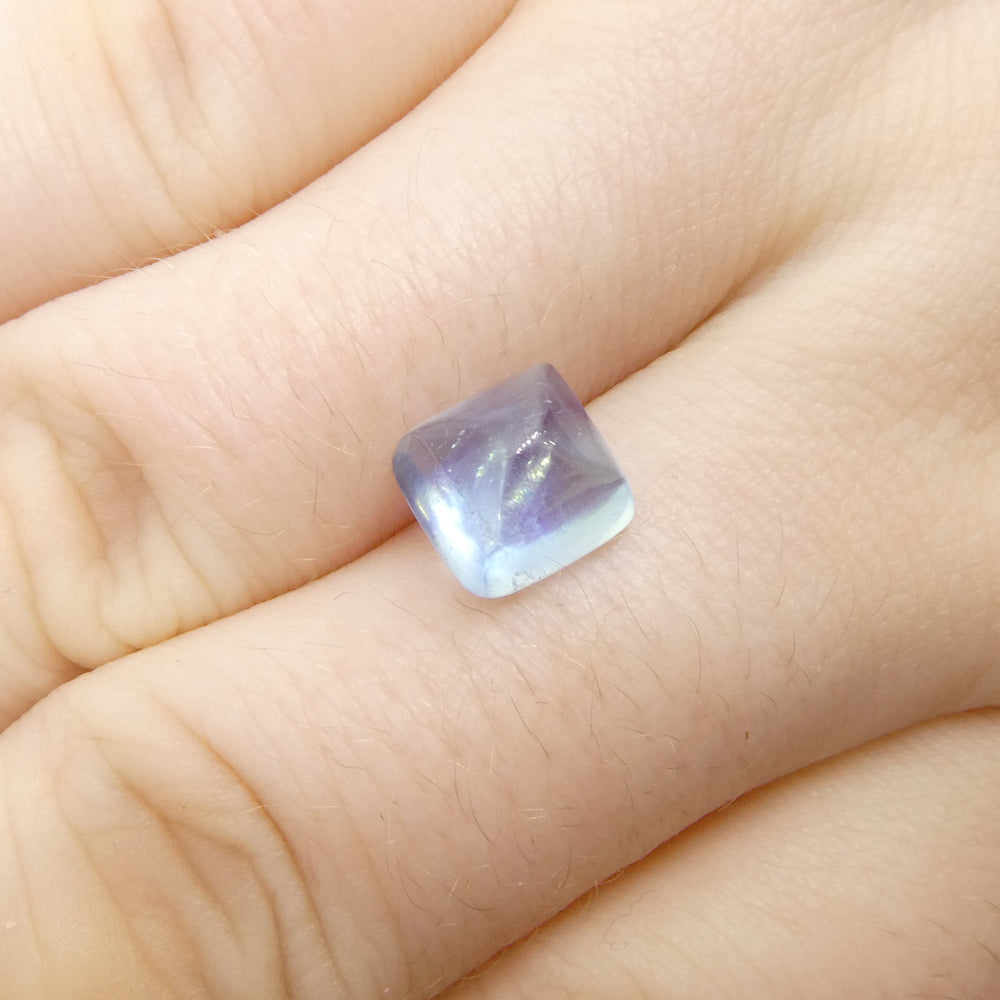 3.32ct Square Sugarloaf Cabochon Blue Aquamarine from Brazil - Skyjems Wholesale Gemstones