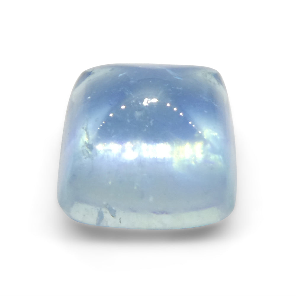 3.32ct Square Sugarloaf Cabochon Blue Aquamarine from Brazil - Skyjems Wholesale Gemstones