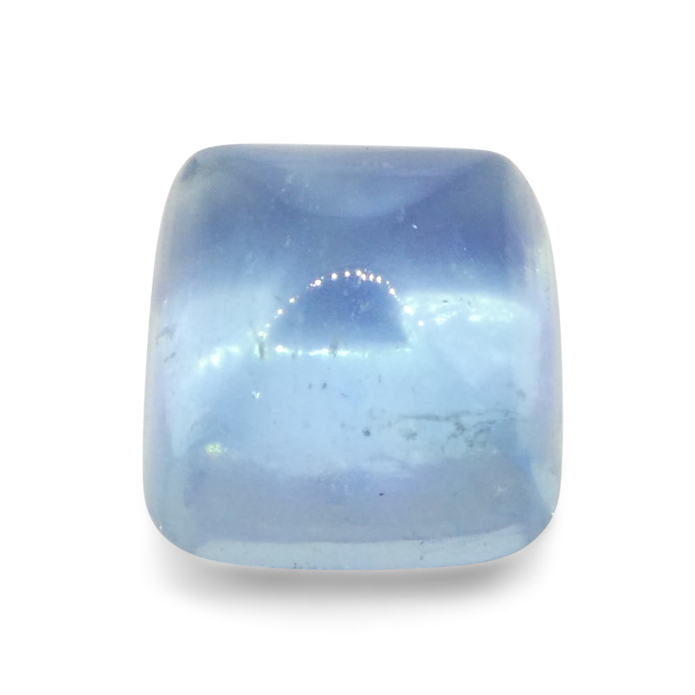 3.32ct Square Sugarloaf Cabochon Blue Aquamarine from Brazil - Skyjems Wholesale Gemstones