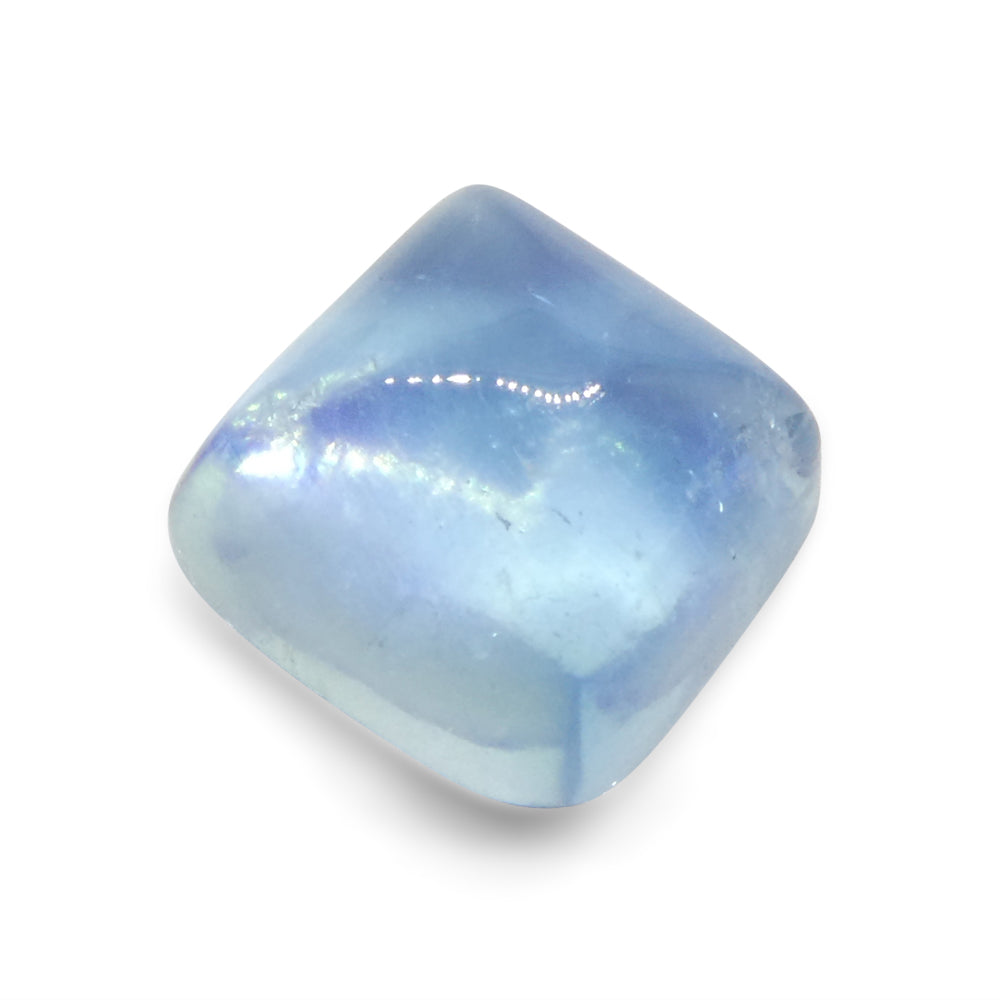 3.32ct Square Sugarloaf Cabochon Blue Aquamarine from Brazil - Skyjems Wholesale Gemstones