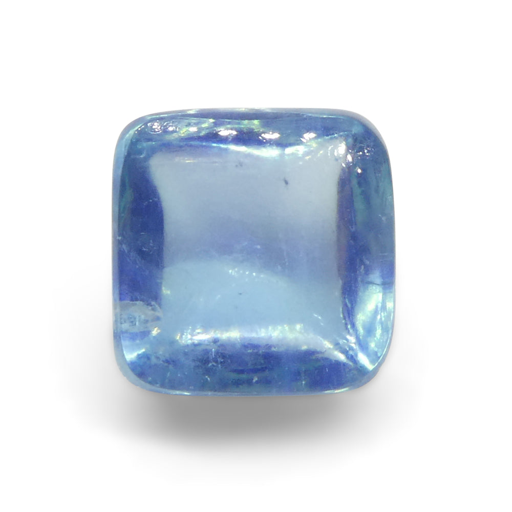 3.32ct Square Sugarloaf Cabochon Blue Aquamarine from Brazil - Skyjems Wholesale Gemstones