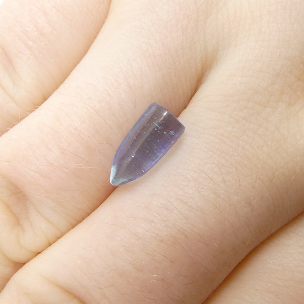 2.51ct Bullet Cabochon Blue Aquamarine from Brazil - Skyjems Wholesale Gemstones