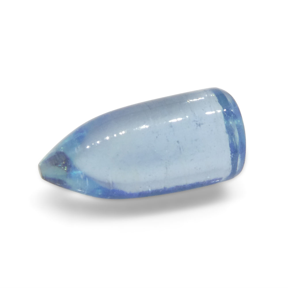 2.51ct Bullet Cabochon Blue Aquamarine from Brazil - Skyjems Wholesale Gemstones