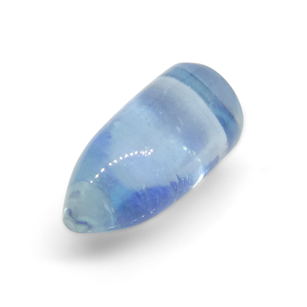 2.51ct Bullet Cabochon Blue Aquamarine from Brazil - Skyjems Wholesale Gemstones