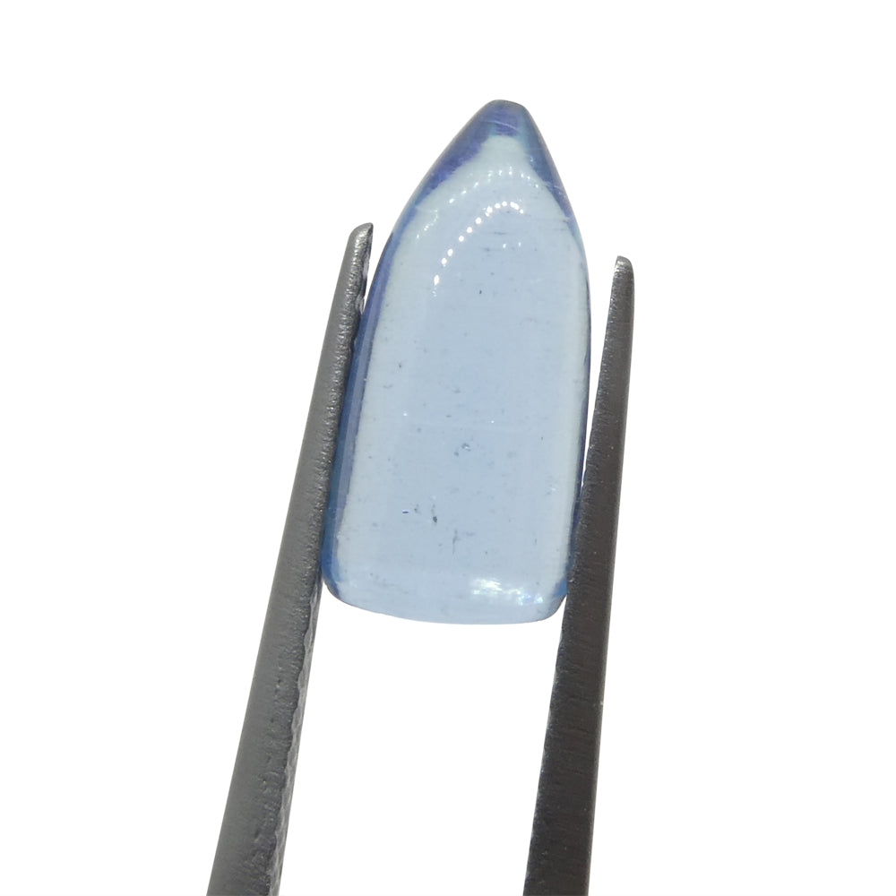 2.51ct Bullet Cabochon Blue Aquamarine from Brazil - Skyjems Wholesale Gemstones