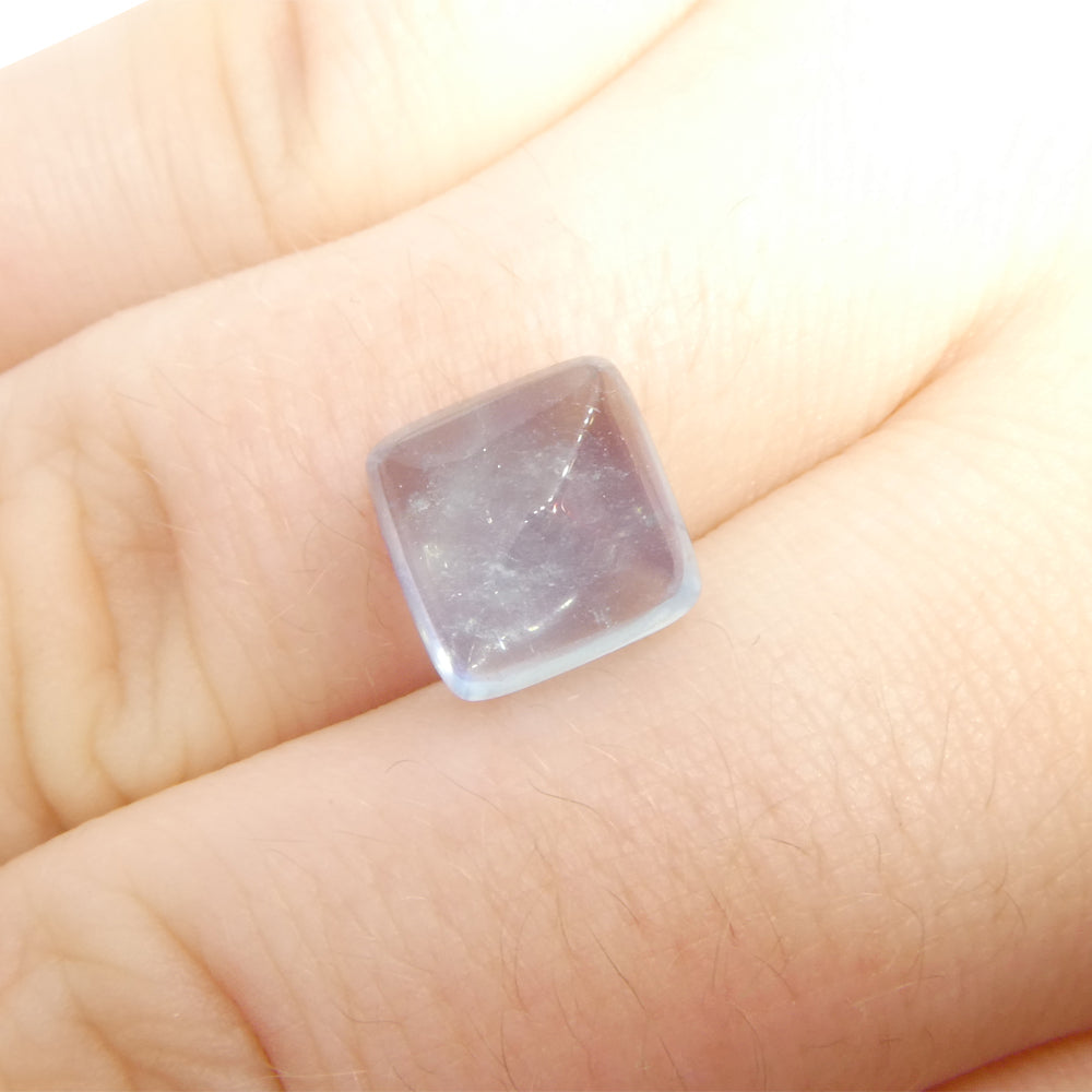 4.04ct Square Sugarloaf Cabochon Blue Aquamarine from Brazil - Skyjems Wholesale Gemstones