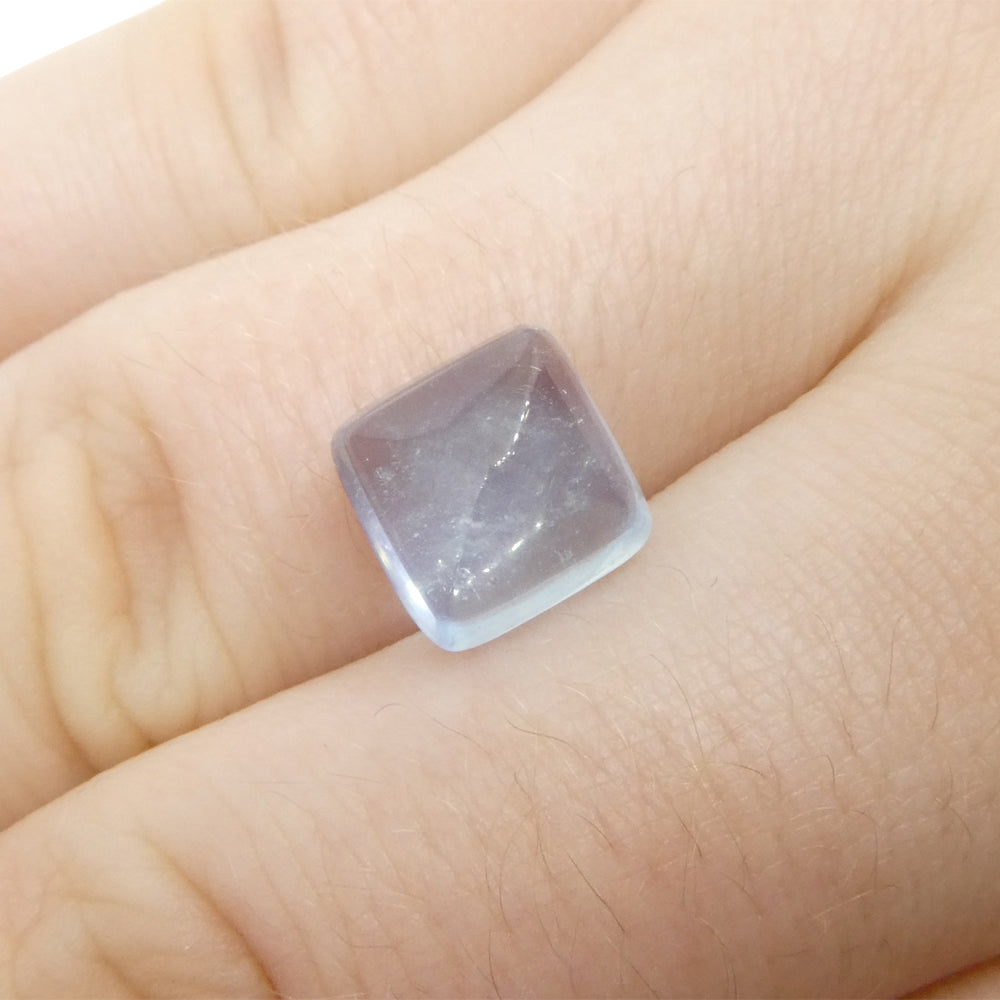 4.04ct Square Sugarloaf Cabochon Blue Aquamarine from Brazil - Skyjems Wholesale Gemstones