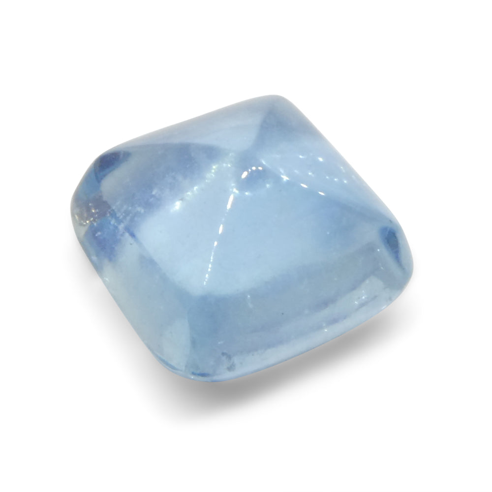 4.04ct Square Sugarloaf Cabochon Blue Aquamarine from Brazil - Skyjems Wholesale Gemstones