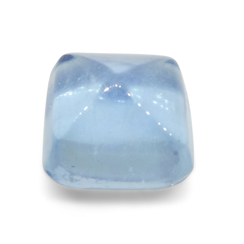 4.04ct Square Sugarloaf Cabochon Blue Aquamarine from Brazil - Skyjems Wholesale Gemstones