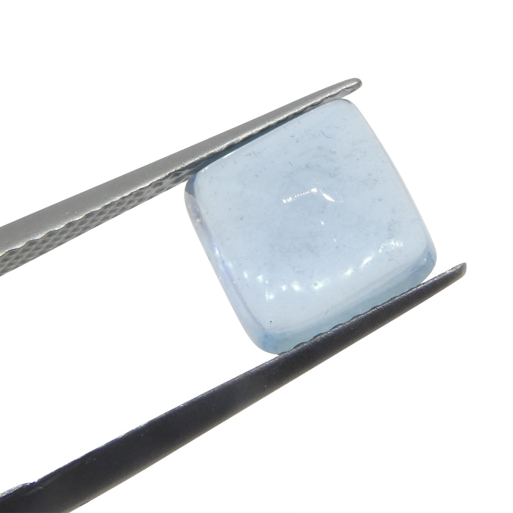 4.04ct Square Sugarloaf Cabochon Blue Aquamarine from Brazil - Skyjems Wholesale Gemstones