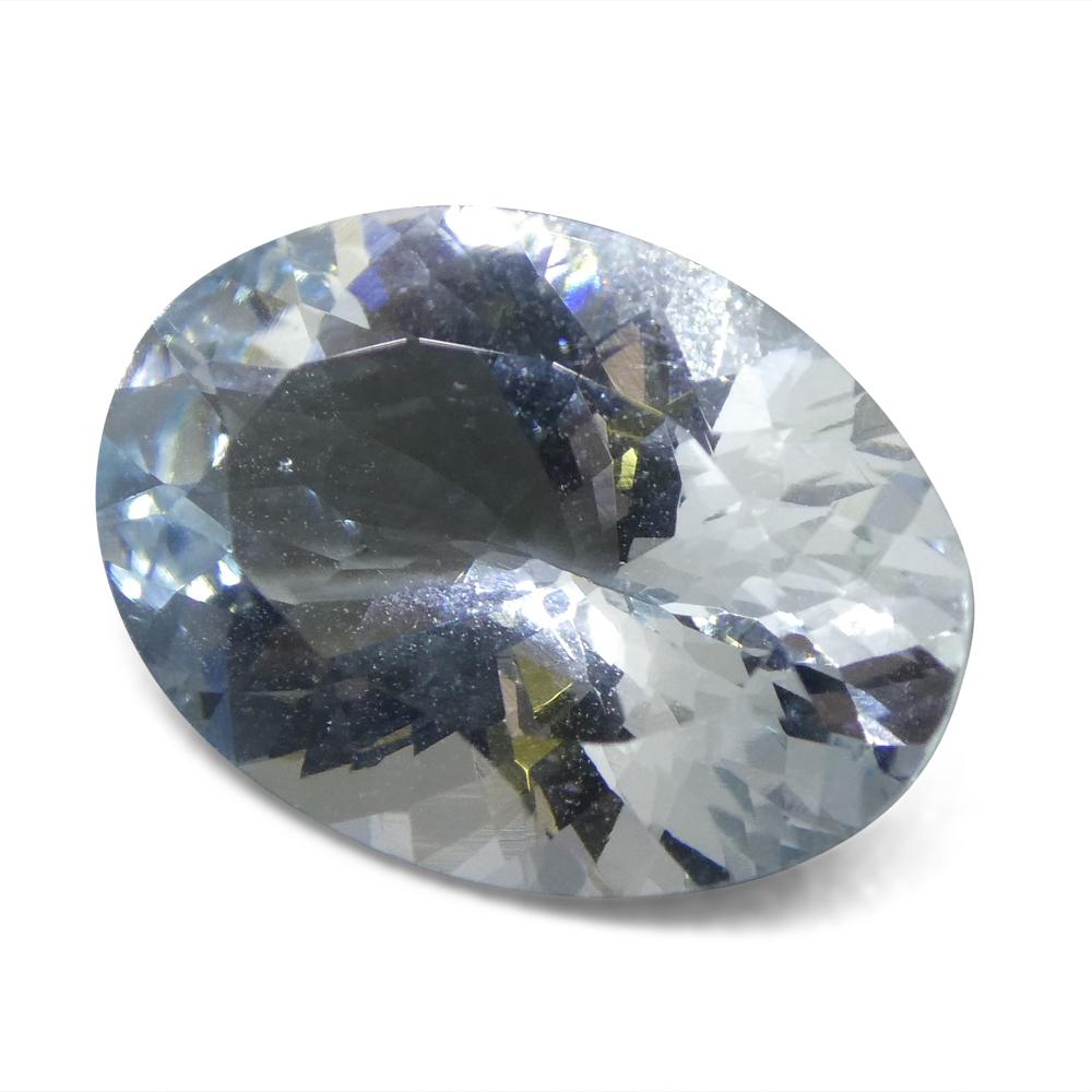 4.66 ct Brazilian Blue Oval Aquamarine Gemstone from SkyJems, Beryl Family, Precision Modified Brilliant Cut