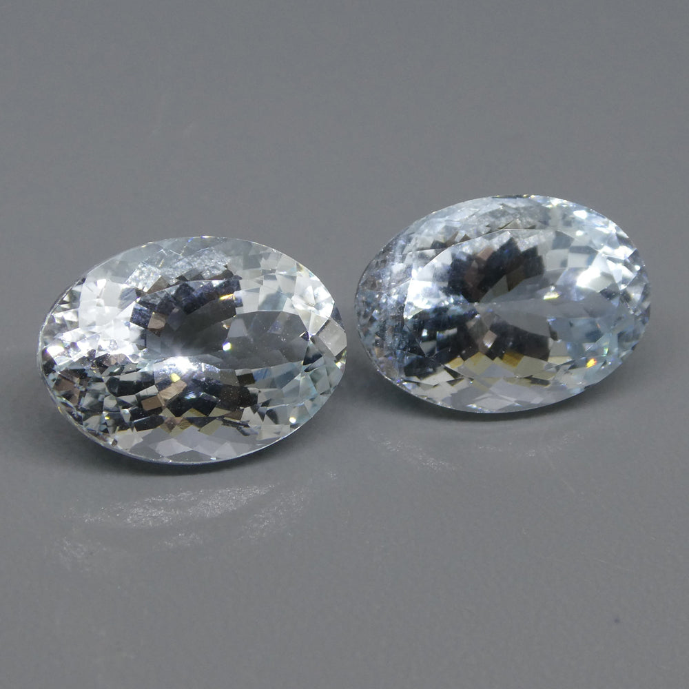 12.58ct Oval Aquamarine Pair - Skyjems Wholesale Gemstones