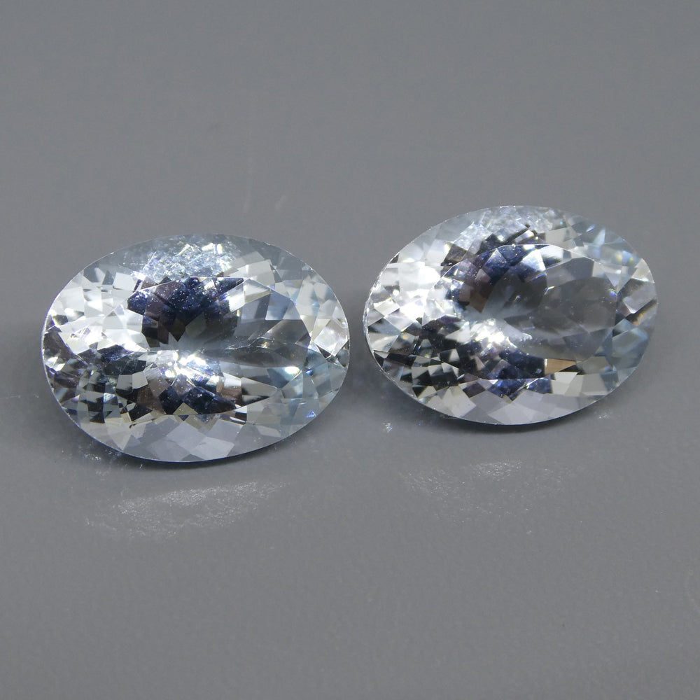 10.78ct Oval Aquamarine Pair - Skyjems Wholesale Gemstones