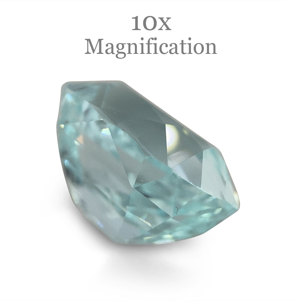 7.73ct Brazilian Blue Cushion Aquamarine from SkyJems, premium unheated beryl gemstone with elegant step cut