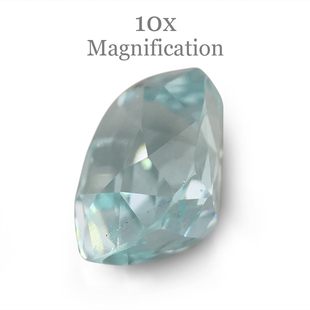 7.73ct Brazilian Blue Aquamarine Cushion Cut Gemstone from SkyJems, Unheated Natural Beryl Gem