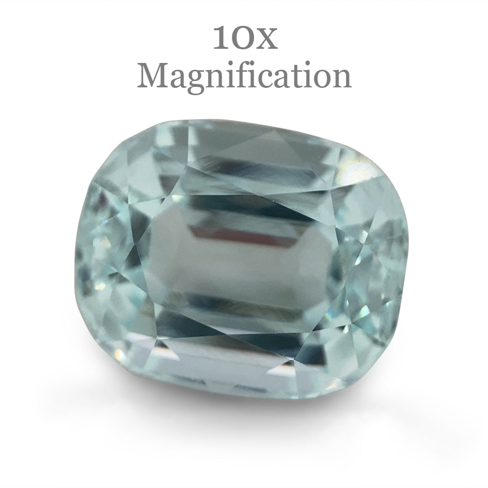 7.73ct Brazilian Blue Cushion Aquamarine from SkyJems, premium unheated beryl gemstone with elegant step cut