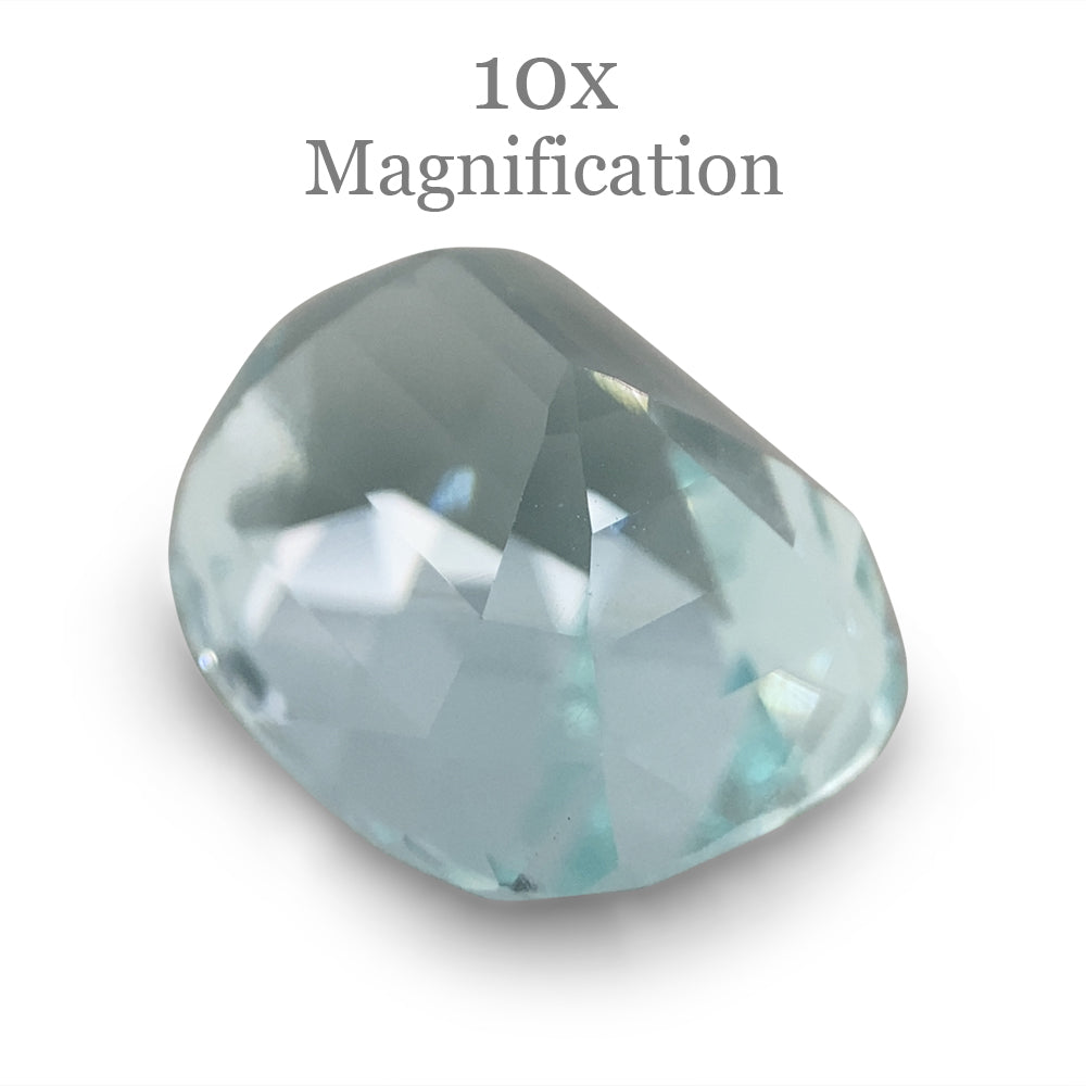 7.73ct Brazilian Blue Cushion Aquamarine from SkyJems, premium unheated beryl gemstone with step cut brilliance