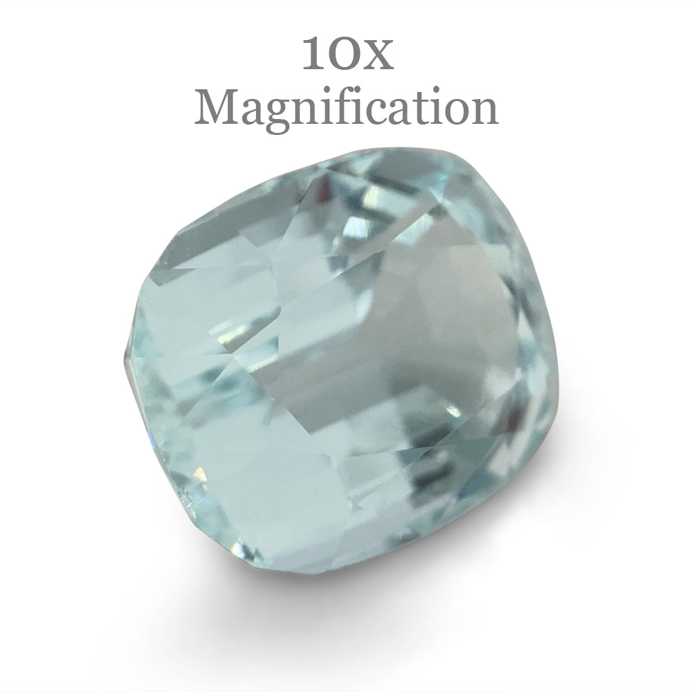 SkyJems 7.73ct Brazilian Blue Aquamarine Cushion Cut Gemstone, Unheated Natural Beryl Crystal