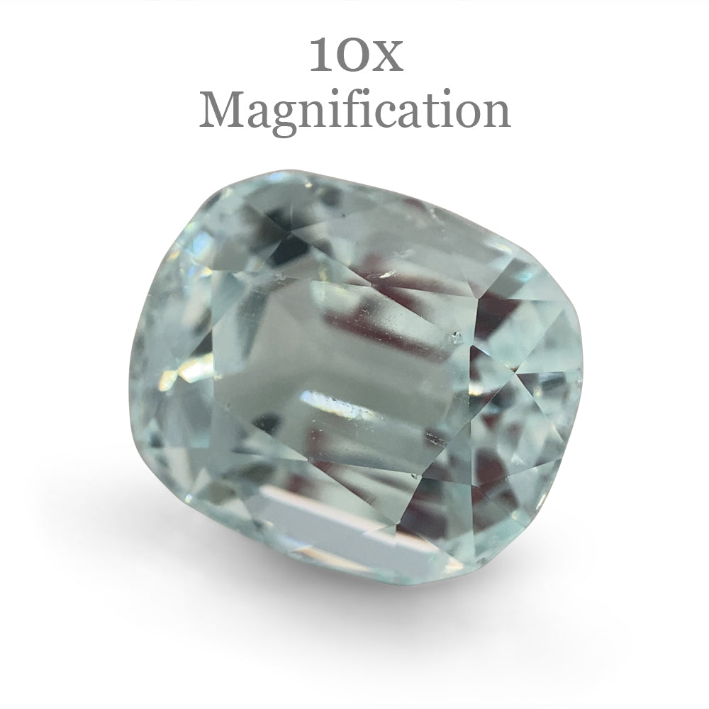 9.54ct Brazilian Cushion-Cut Aquamarine with Blue-Green Hue, Unheated Beryl Gemstone by SkyJems Canada