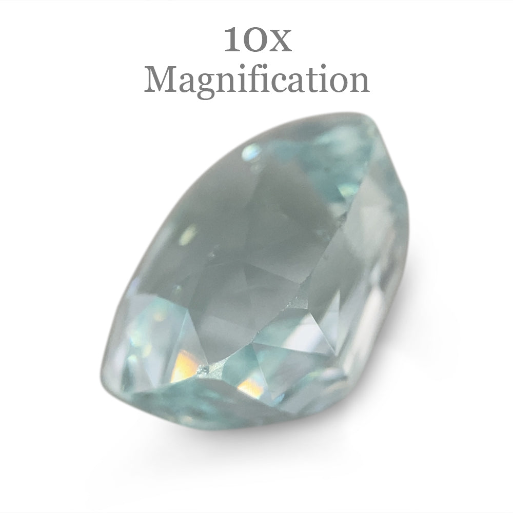 9.54ct Brazilian Cushion-Cut Aquamarine with Blue-Green Hue, Unheated Beryl Gemstone by SkyJems Canada