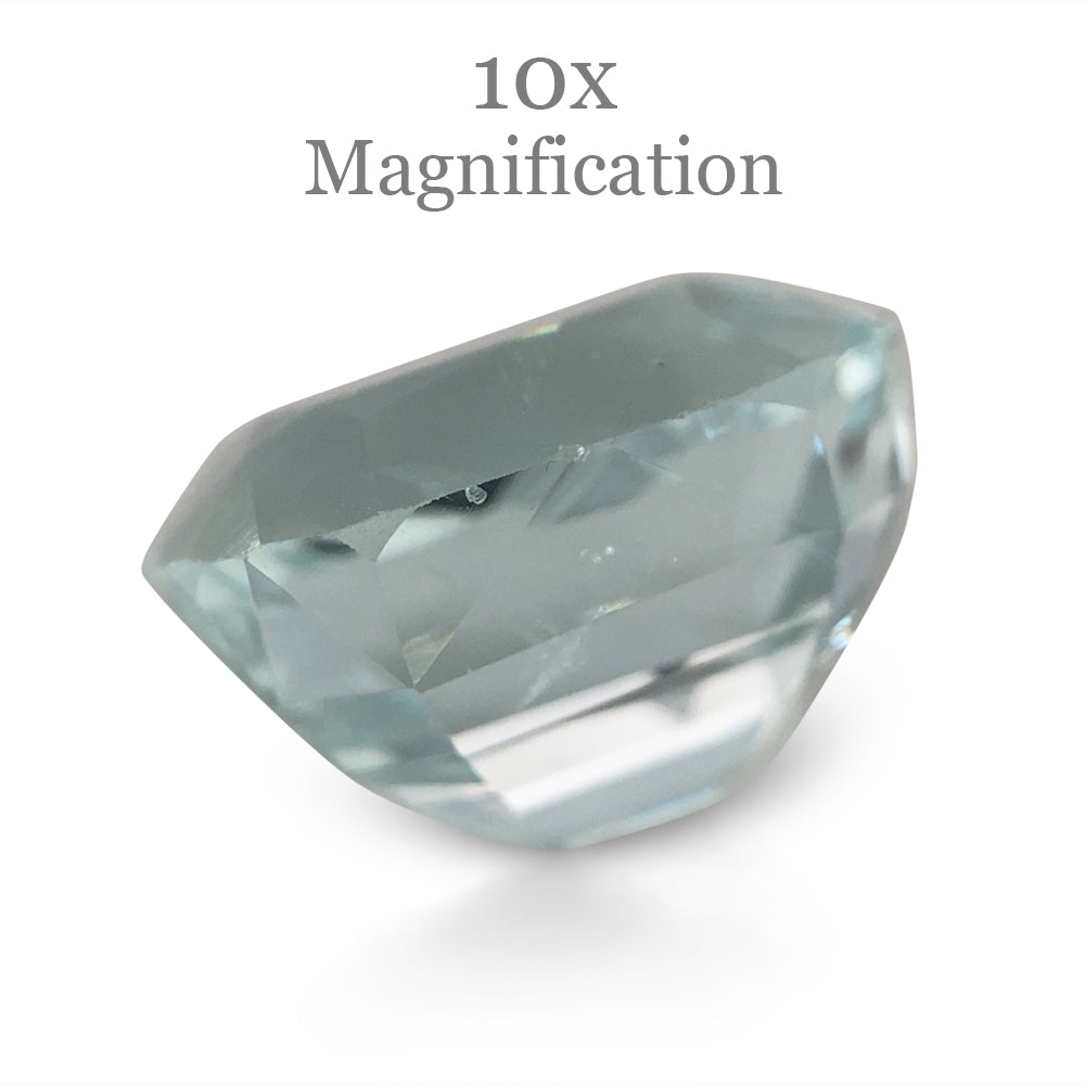 9.54ct Brazilian Cushion-Cut Aquamarine with Blue-Green Hue, Unheated Beryl Gemstone by SkyJems Canada