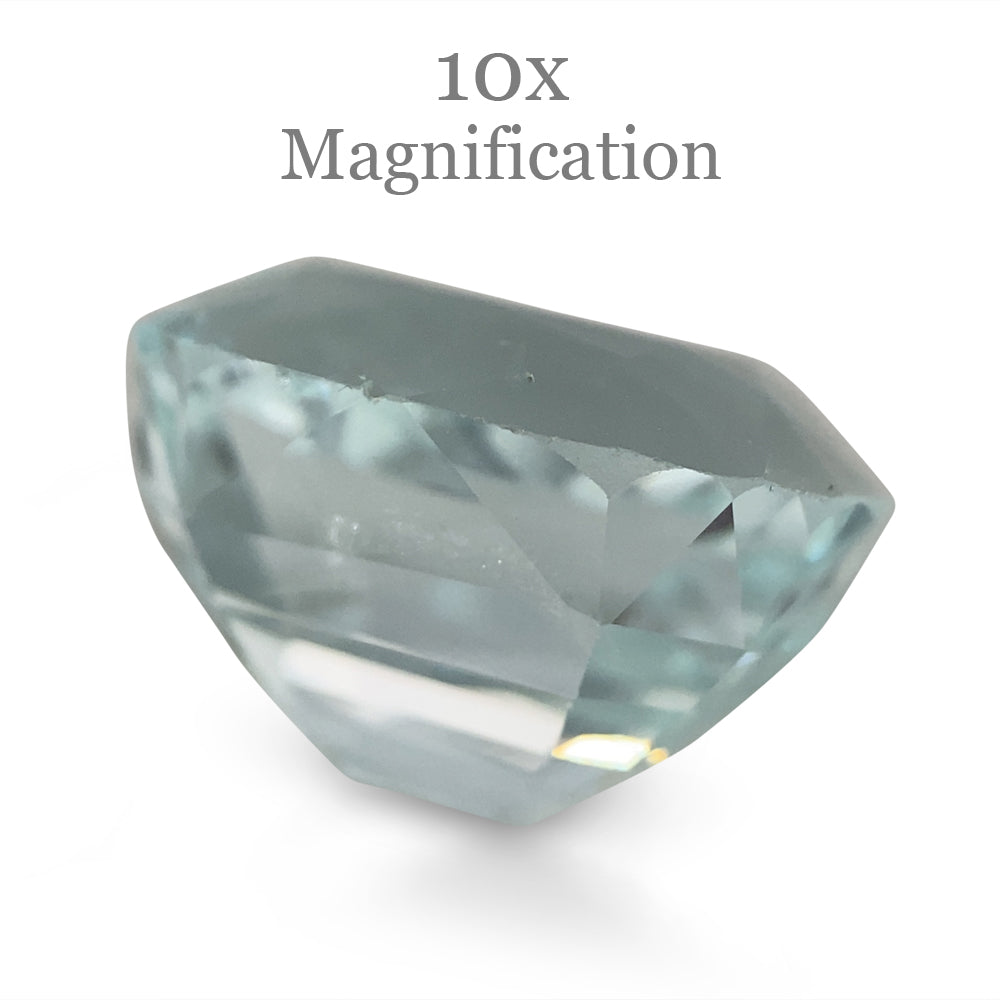 9.54ct Brazilian Cushion-Cut Aquamarine with Blue-Green Hue, Unheated Beryl Gemstone by SkyJems Canada