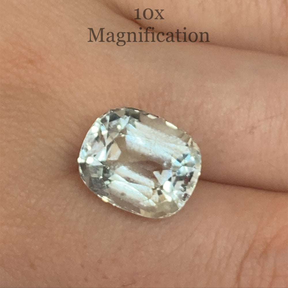 9.54ct Brazilian Cushion-Cut Aquamarine with Blue-Green Hue, Unheated Beryl Gemstone by SkyJems Canada