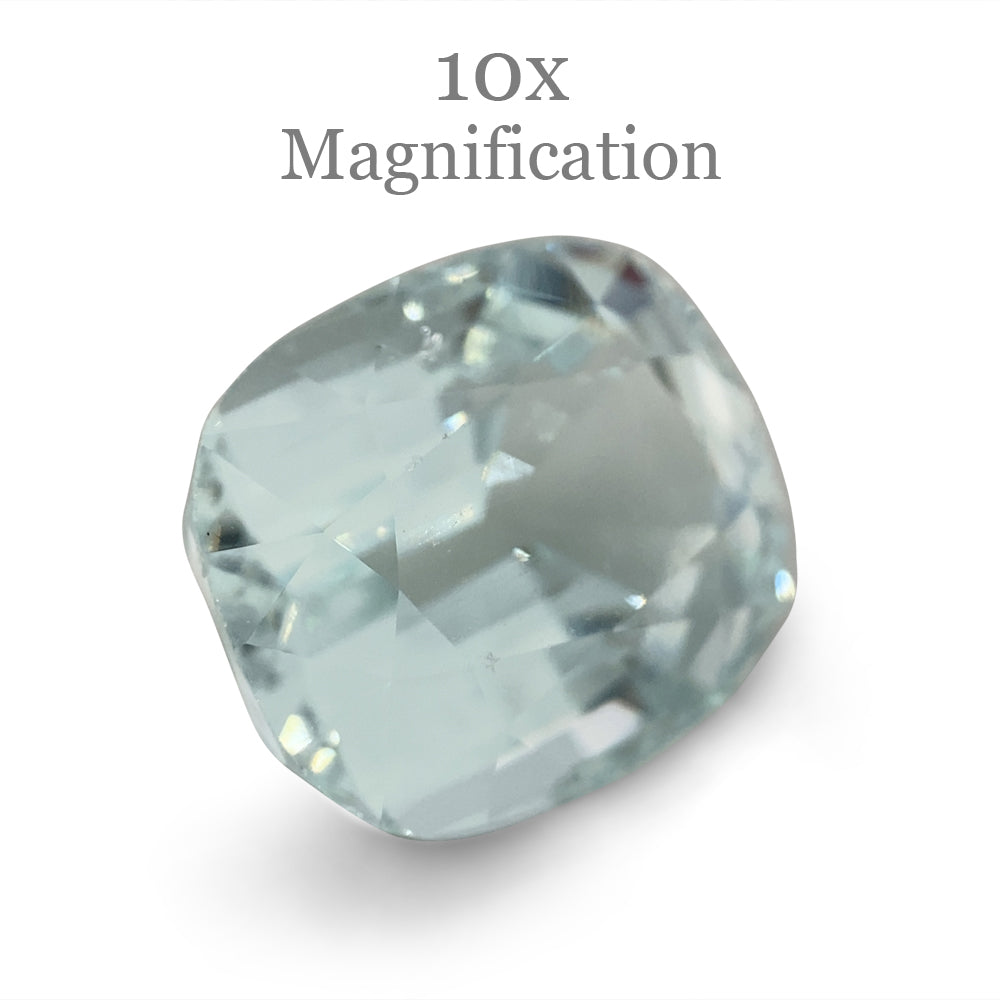 9.54ct Brazilian Cushion-Cut Aquamarine with Blue-Green Hue, Unheated Beryl Gemstone by SkyJems Canada