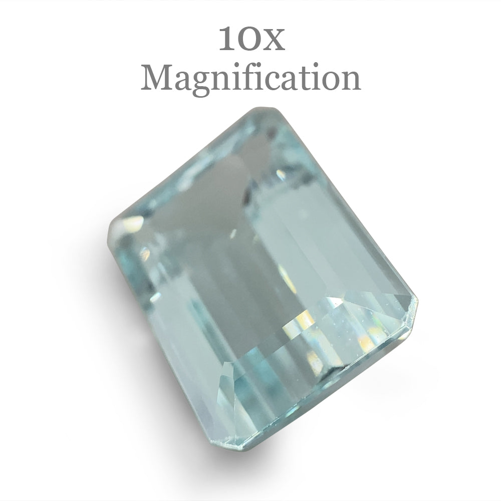 SkyJems 7.54ct Brazilian Blue Aquamarine, Emerald Cut Gemstone in Pristine Step Cut Style