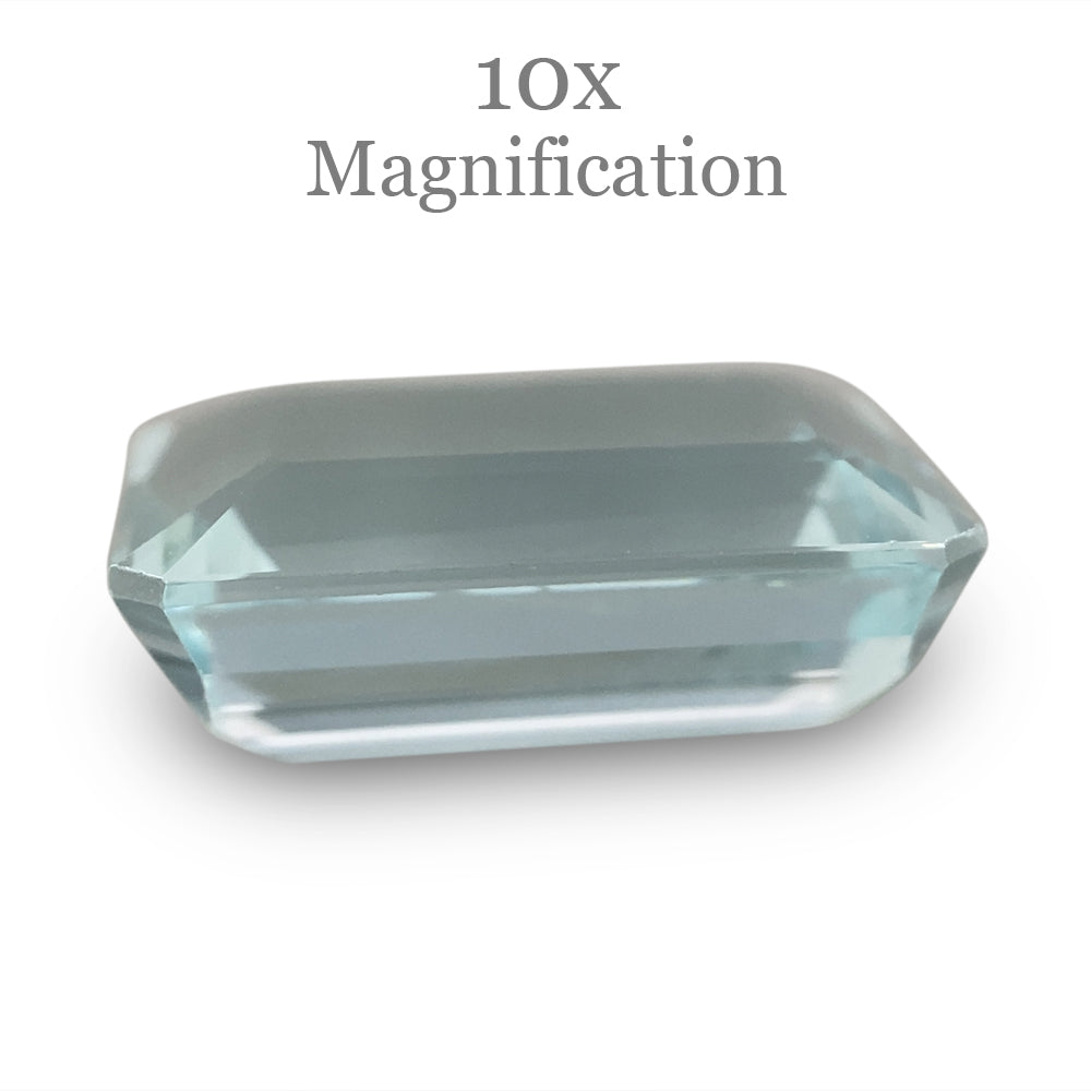 SkyJems 7.54ct Brazilian Blue Aquamarine, Emerald Cut Gemstone in Pristine Step Cut Style