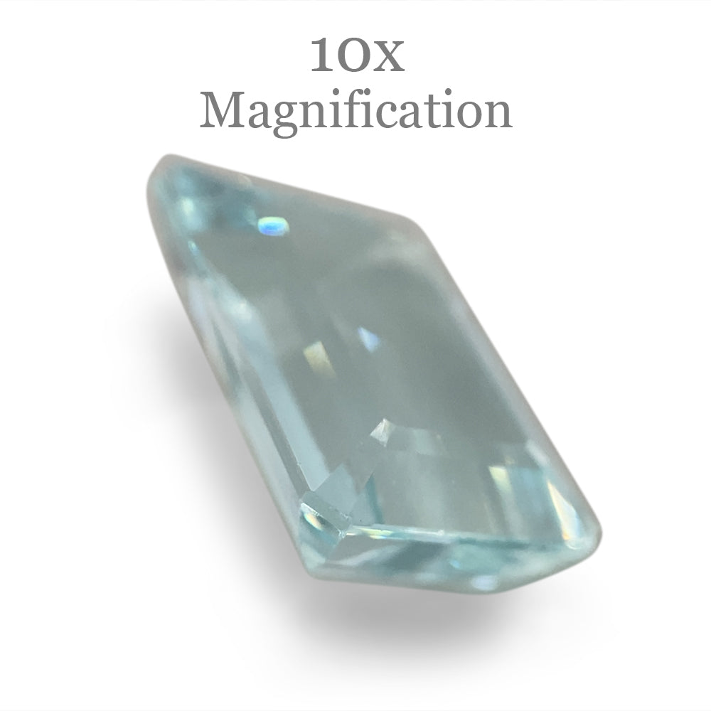 Brilliant 7.54ct Brazilian Blue Aquamarine Emerald Cut Gemstone from SkyJems Rare Gem Collection