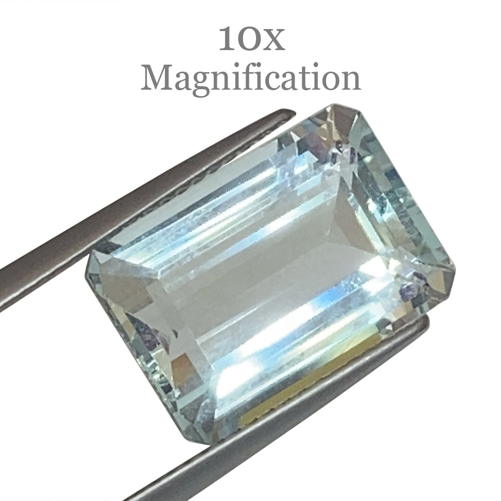 SkyJems 7.54ct Brazilian Blue Aquamarine, Emerald Cut Gemstone with Elegant Step-Cut Brilliance