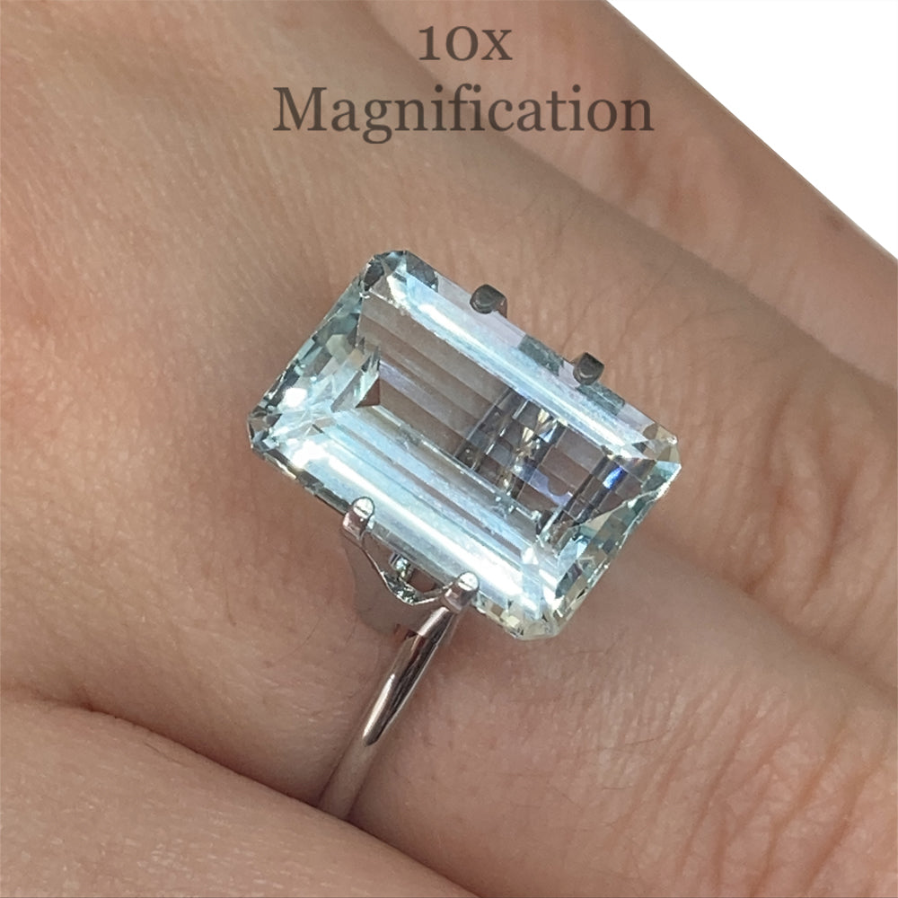 SkyJems 7.54ct Brazilian Blue Aquamarine, Emerald Cut Gemstone in Pristine Step Cut Style