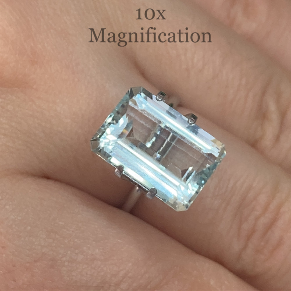 SkyJems 7.54ct Brazilian Blue Aquamarine, Emerald Cut Gemstone in Pristine Step Cut Style
