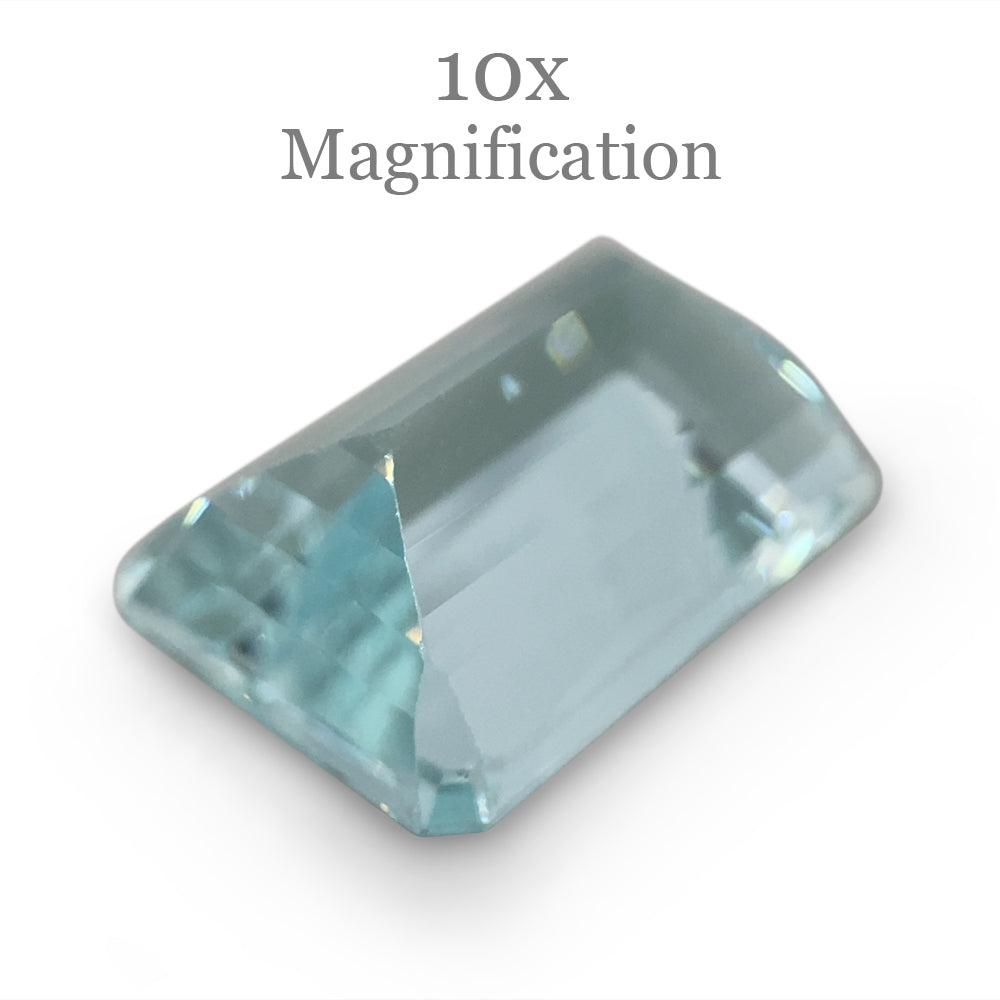 SkyJems 7.54ct Brazilian Blue Aquamarine, Emerald Cut Gemstone in Pristine Step Cut Style
