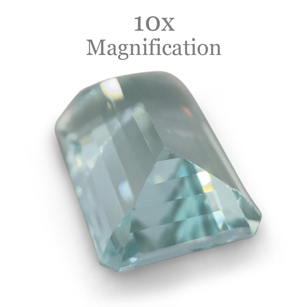 SkyJems 7.54ct Brazilian Blue Aquamarine, Emerald Cut Gemstone in Pristine Step Cut Style
