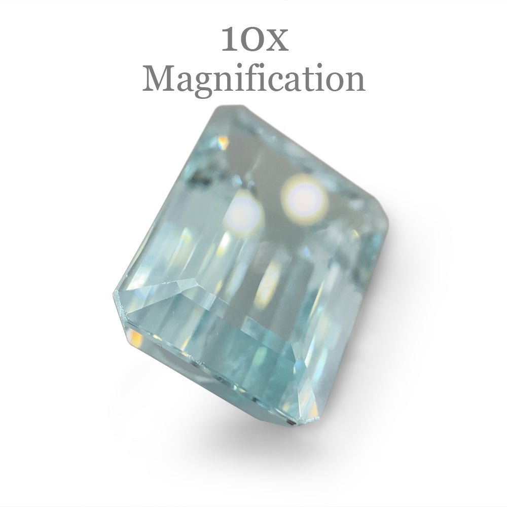 SkyJems 7.54ct Brazilian Blue Aquamarine, Emerald Cut Gemstone in Pristine Step Cut Style