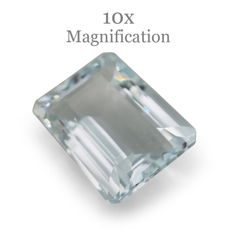 SkyJems 6.95ct Brazilian Blue Aquamarine, Emerald Cut Gemstone with Exceptional Clarity and Brilliance