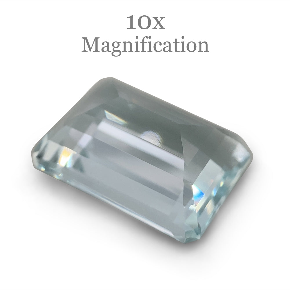 SkyJems 6.95ct Brazilian Blue Aquamarine, Emerald Cut Gemstone with Exceptional Clarity and Brilliance
