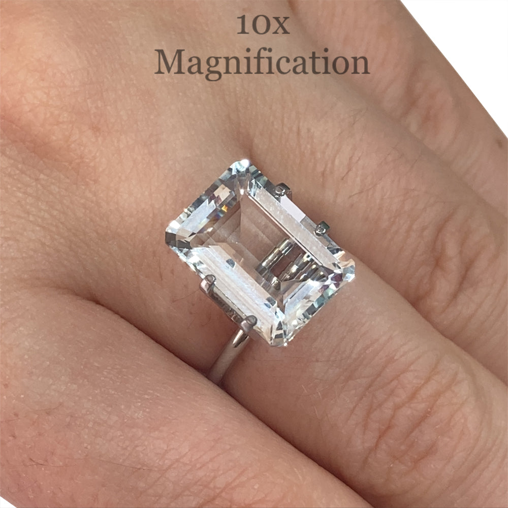 6.95ct Brazilian Blue Aquamarine Emerald Cut Gemstone from SkyJems, Unheated Natural Beryl Step Cut