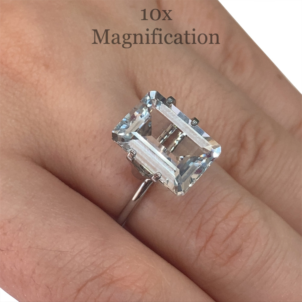6.95ct Brazilian Blue Aquamarine Emerald Cut Gemstone from SkyJems, Unheated Natural Beryl Octagon Stone