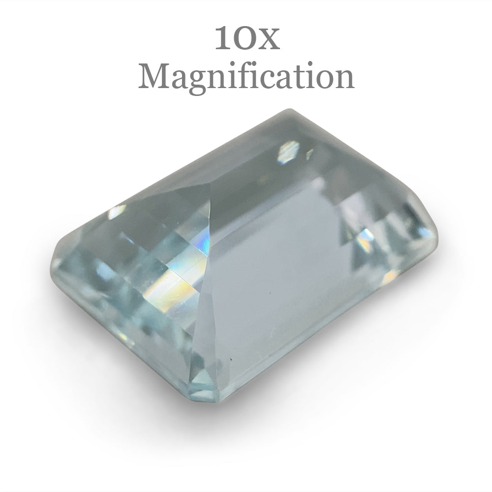 SkyJems 6.95ct Brazilian Blue Aquamarine, Emerald Cut Gemstone with Exceptional Clarity and Brilliance