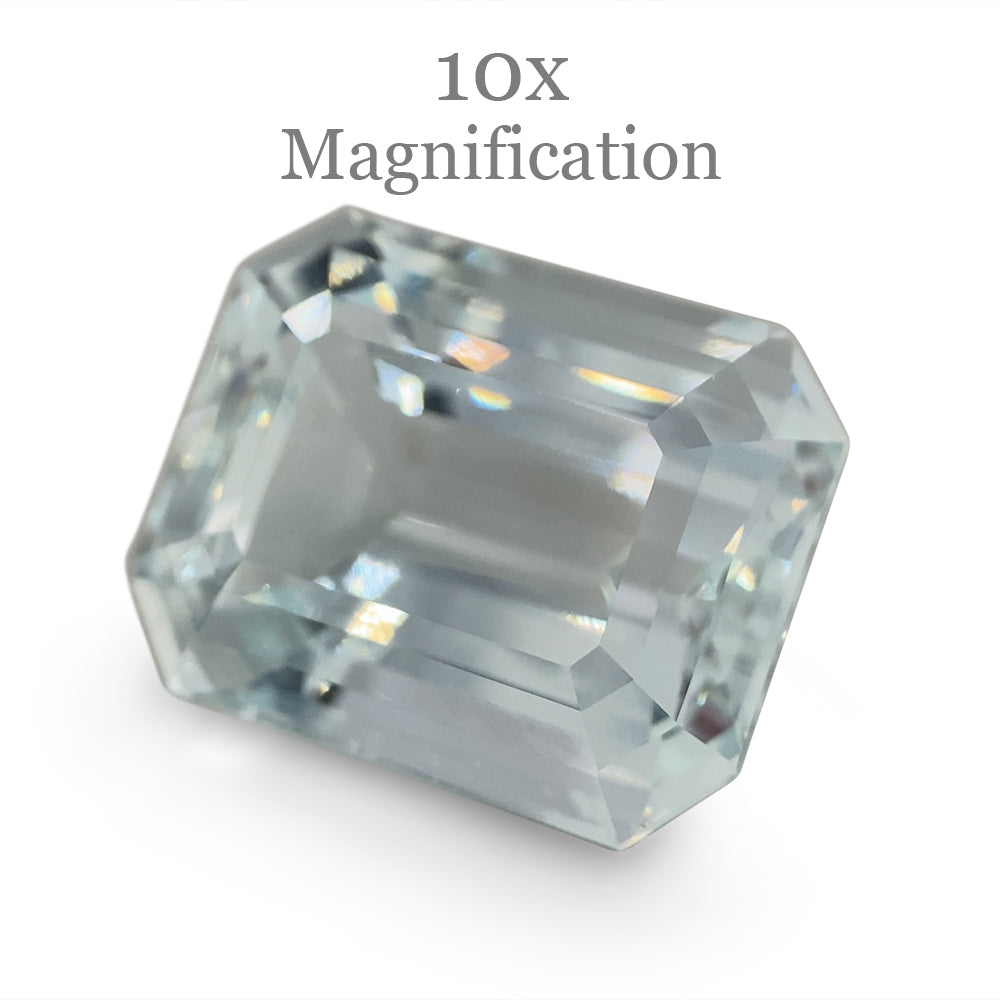 SkyJems 11.32ct Brazilian Aquamarine, vivid blue emerald-cut gemstone, unheated natural beryl from premium gem collection