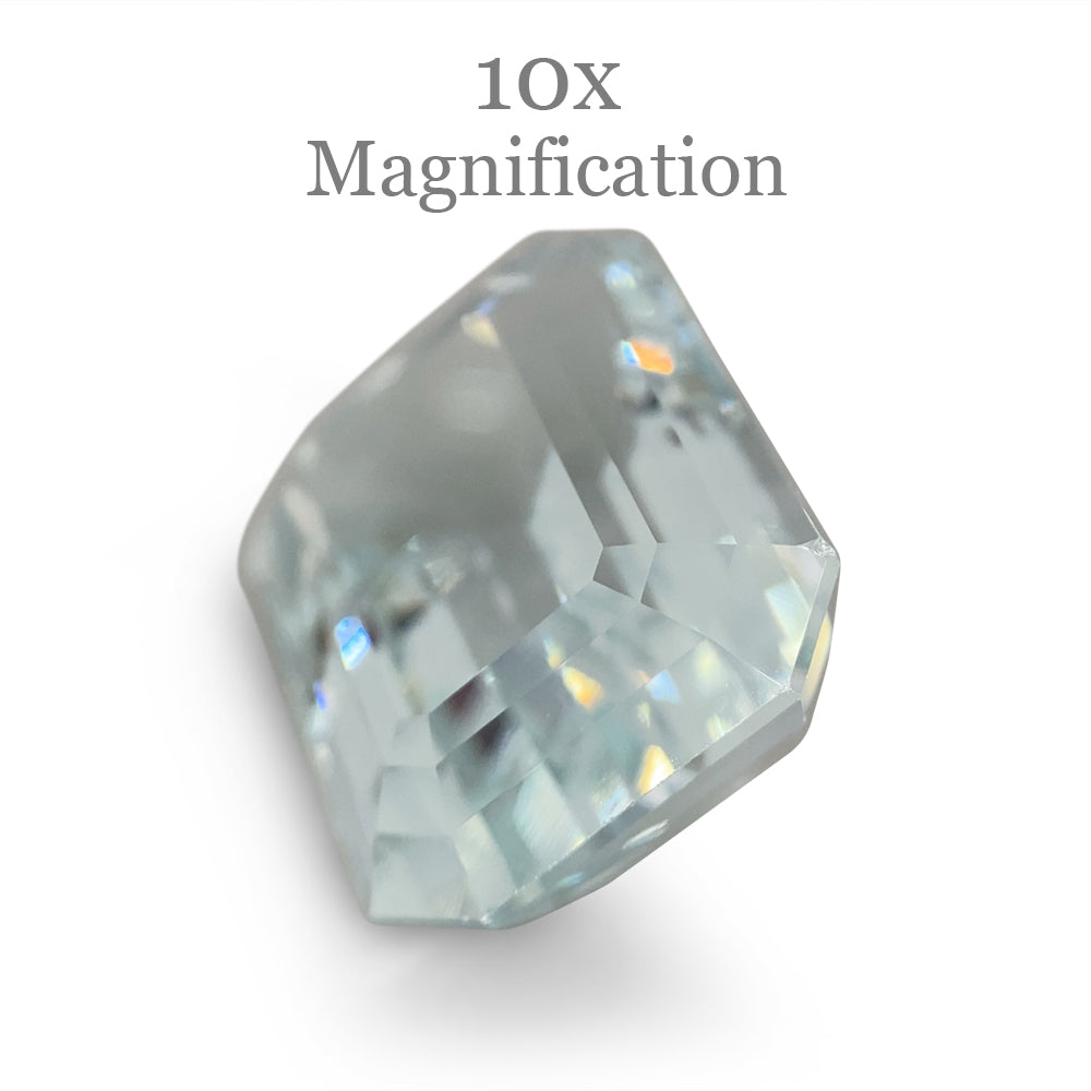 Stunning 11.32ct Brazilian Aquamarine, emerald-cut blue gemstone from SkyJems' premium loose stone collection