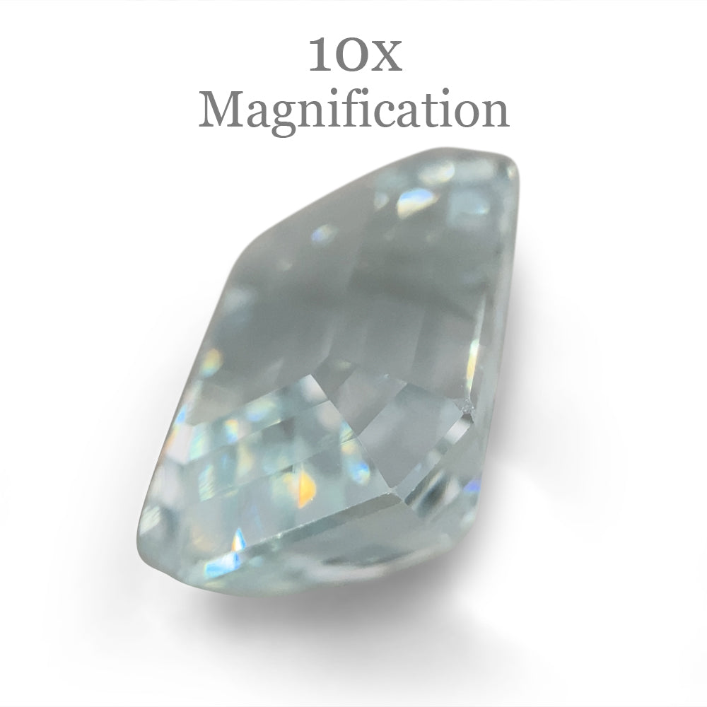 SkyJems 11.32ct Brazilian Aquamarine, vivid blue emerald-cut gemstone, unheated natural beryl from premium gem collection