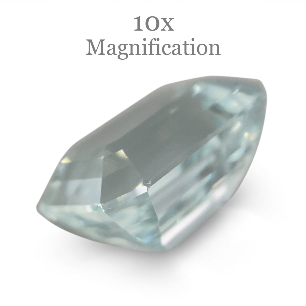 SkyJems 11.32ct Brazilian Aquamarine, vivid blue emerald-cut gemstone, unheated natural beryl from premium gem collection