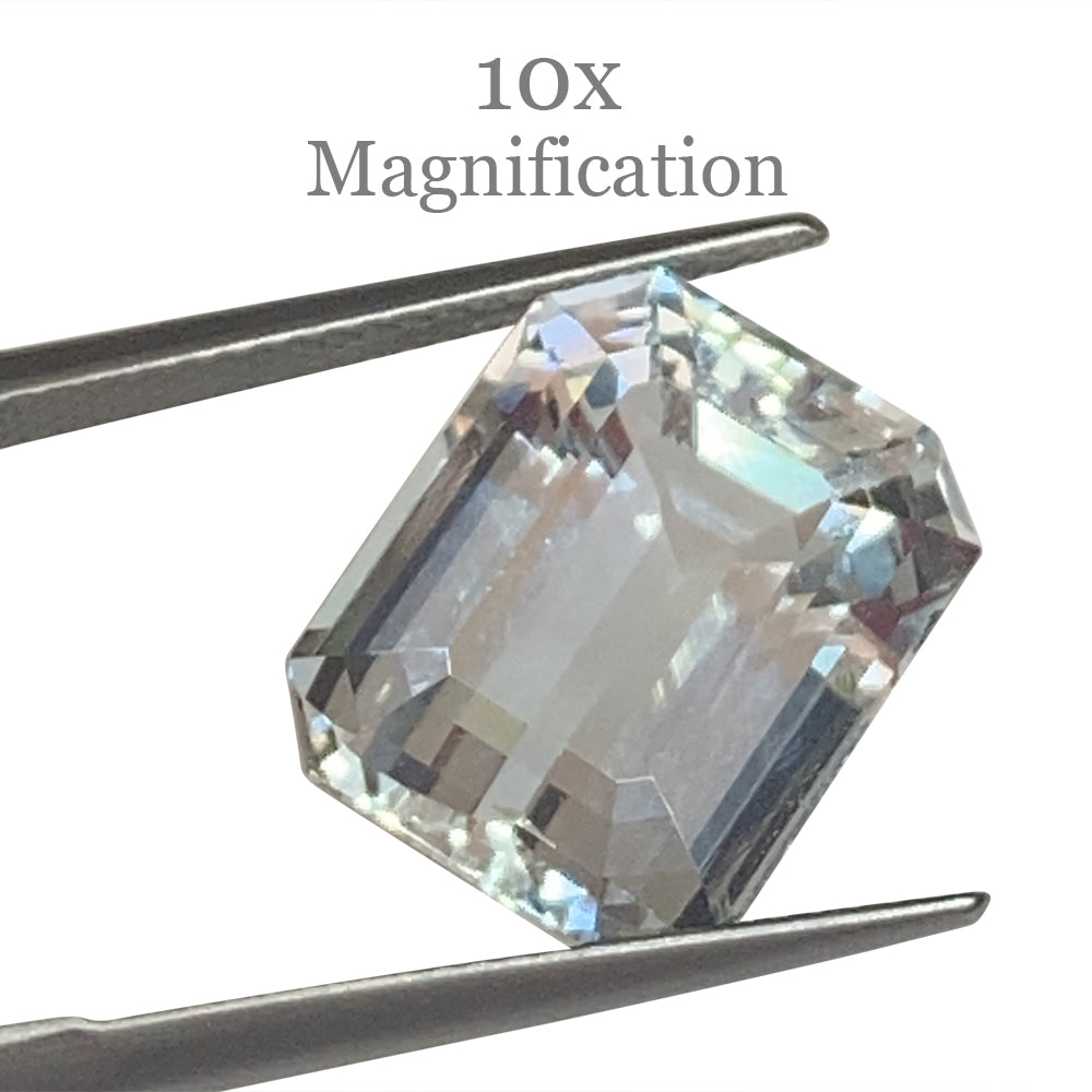 SkyJems 11.32ct Brazilian Aquamarine, vivid blue emerald-cut gemstone, unheated natural beryl from premium gem collection