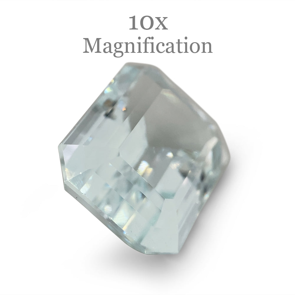 Stunning 11.32ct Brazilian Aquamarine, emerald-cut blue gemstone from SkyJems' premium loose stone collection