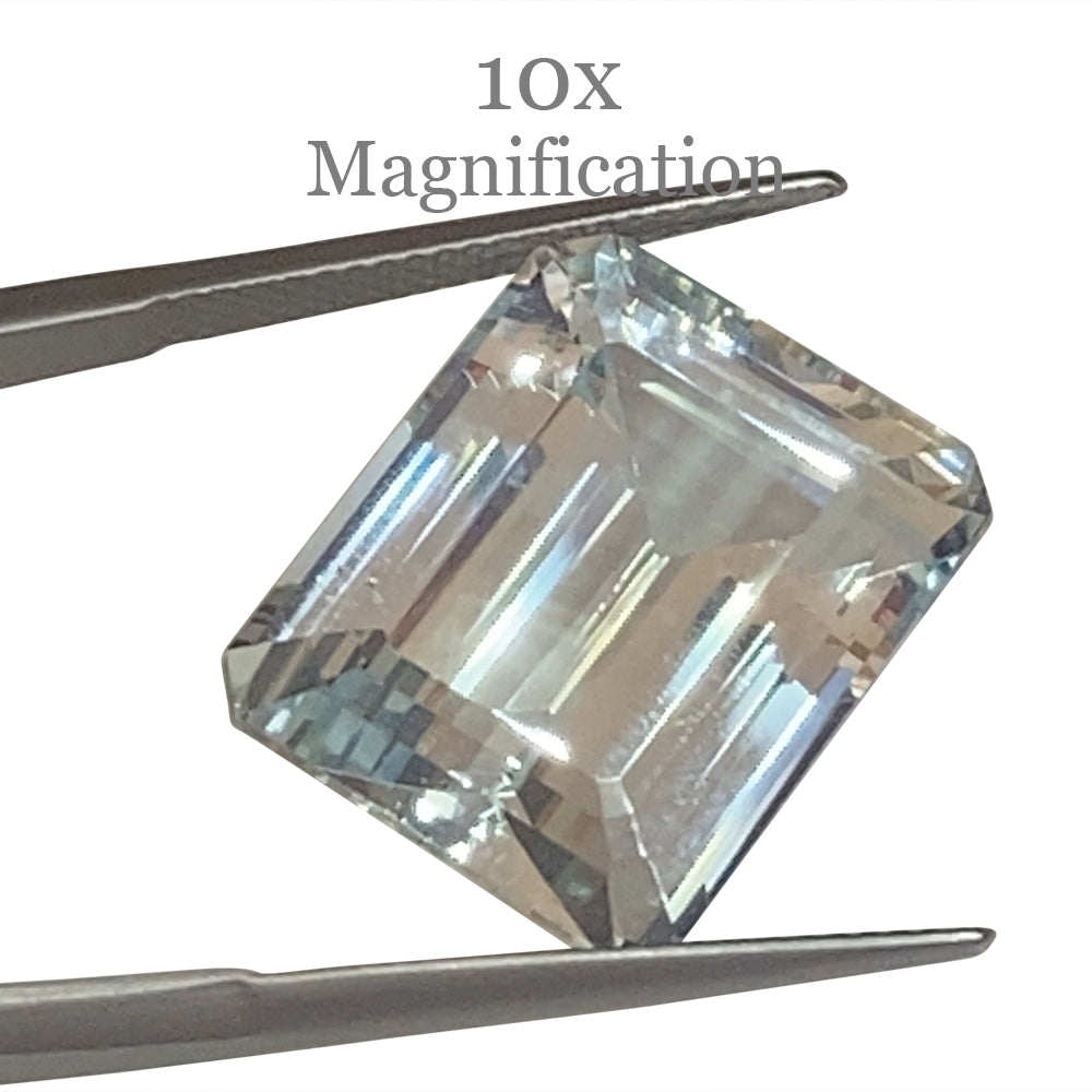 SkyJems 24ct Brazilian Aquamarine, vivid blue emerald-cut gemstone with exceptional clarity and brilliance