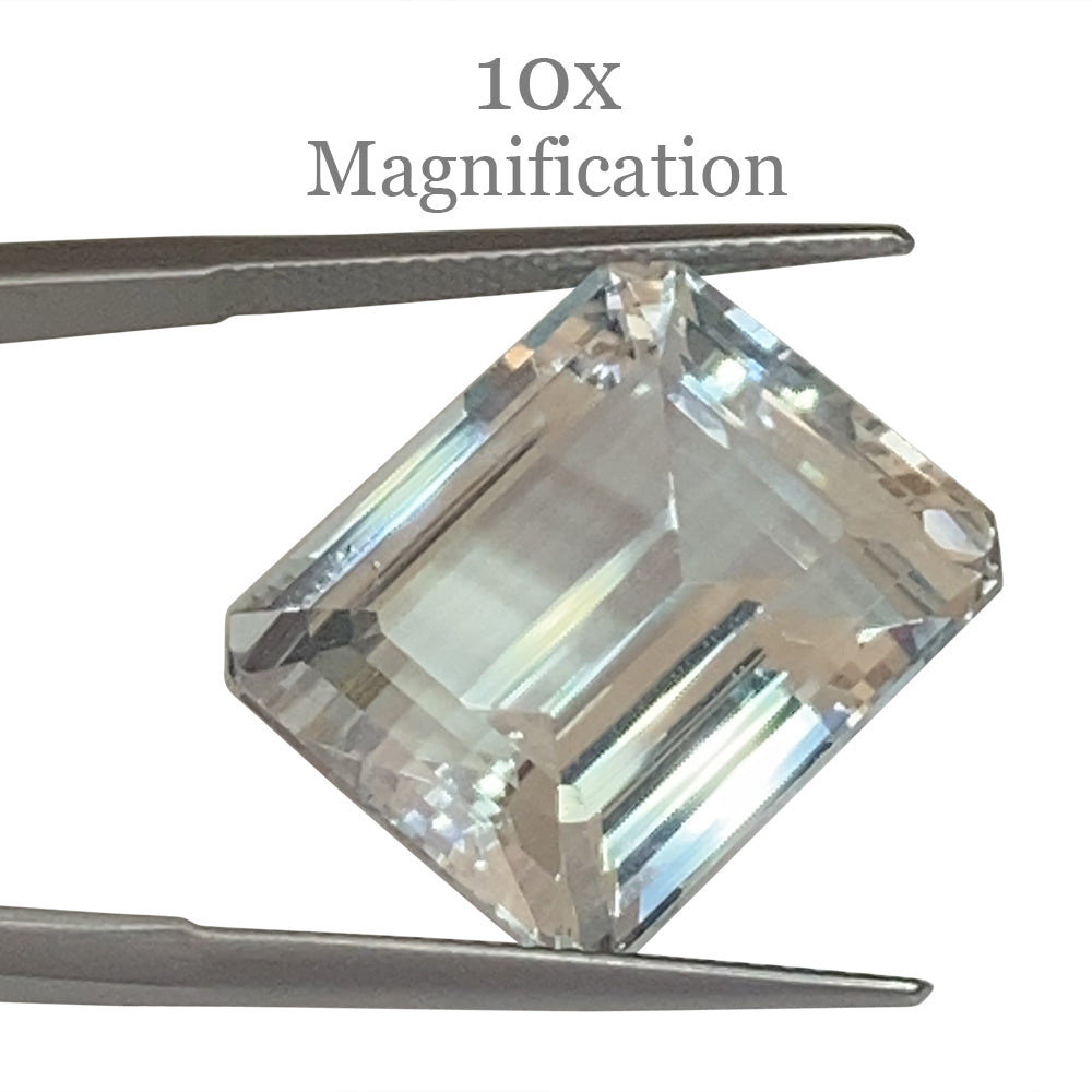 SkyJems 24ct Brazilian Aquamarine, vivid blue emerald-cut gemstone with exceptional clarity and brilliance
